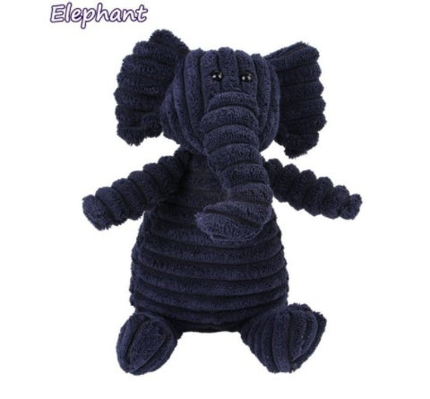Animal Plush Squeaky Pet Toy - Corduroy Chew Fun