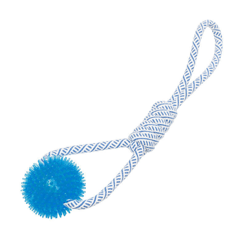 Cotton Rope Dog Chew Toy - Teeth Cleaning TPR