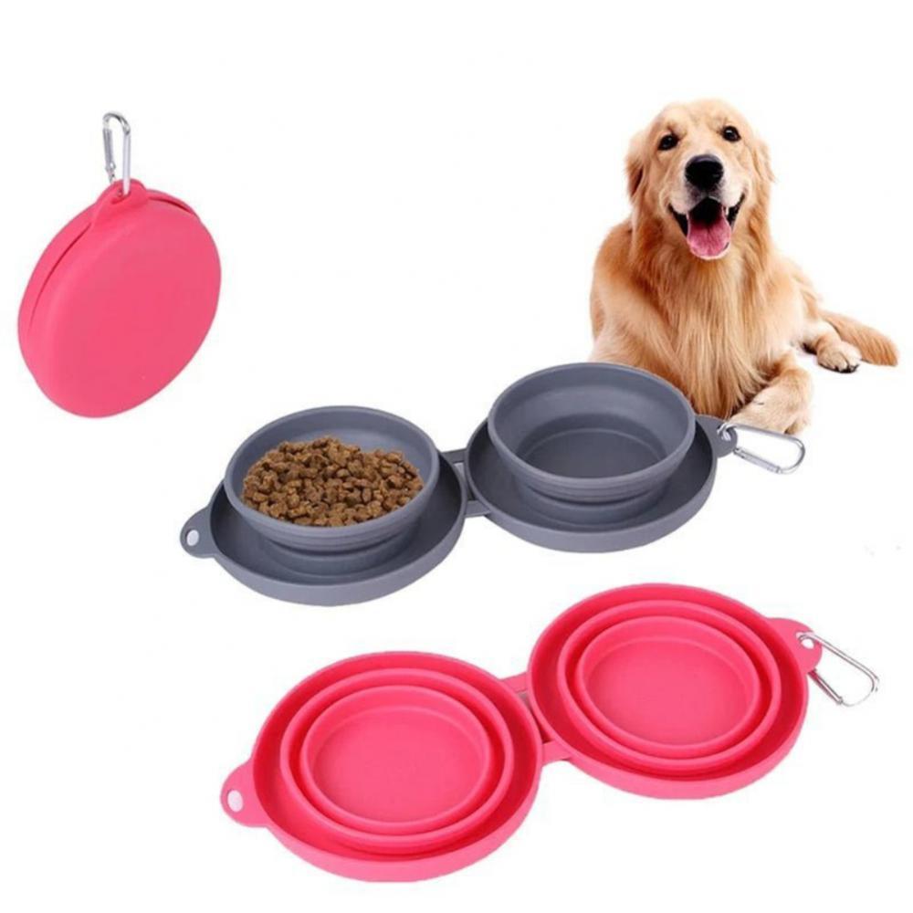 Durable Collapsible Travel Dog Bowls - Portable Pet Feeding Set