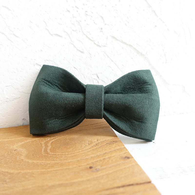 Green Dog Collar Set with Matching Leash and Bow Tie - Adjustable Pet Accessories