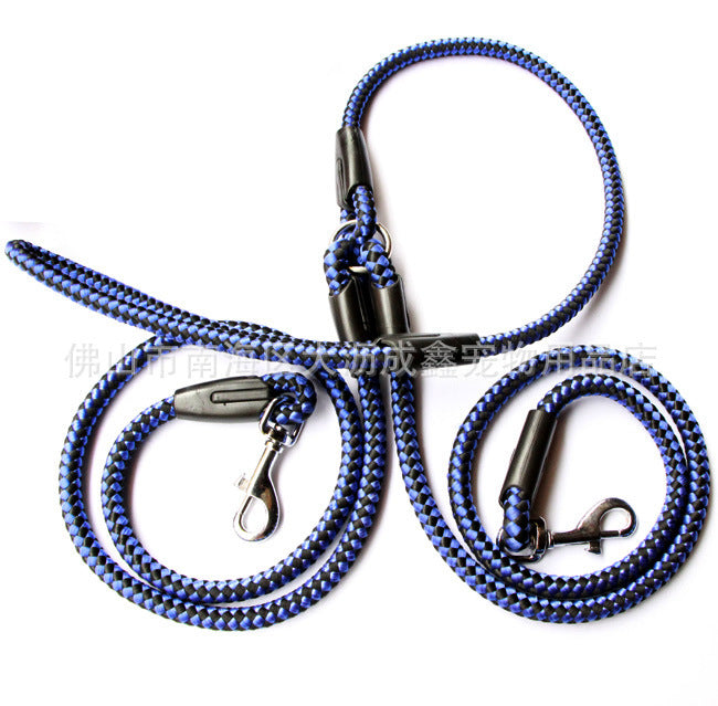 Heavy Duty Double Dog Leash - Reflective Nylon Rope