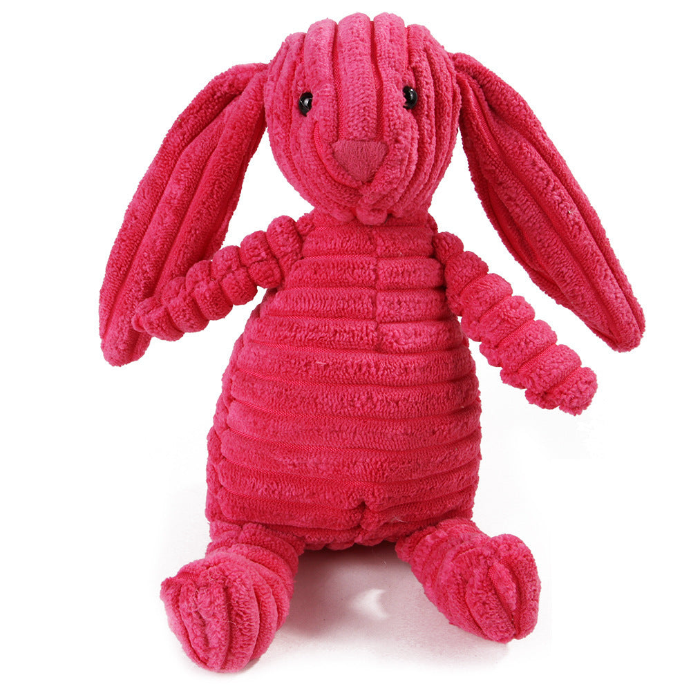 Animal Plush Squeaky Pet Toy - Corduroy Chew Fun