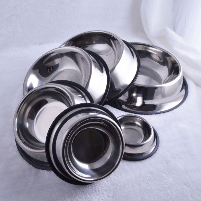 Classic Stainless Steel Pet Bowls - Non-Slip Durable