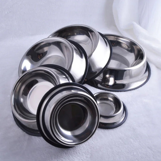 Classic Stainless Steel Pet Bowls - Non-Slip Durable - TailTastic Store