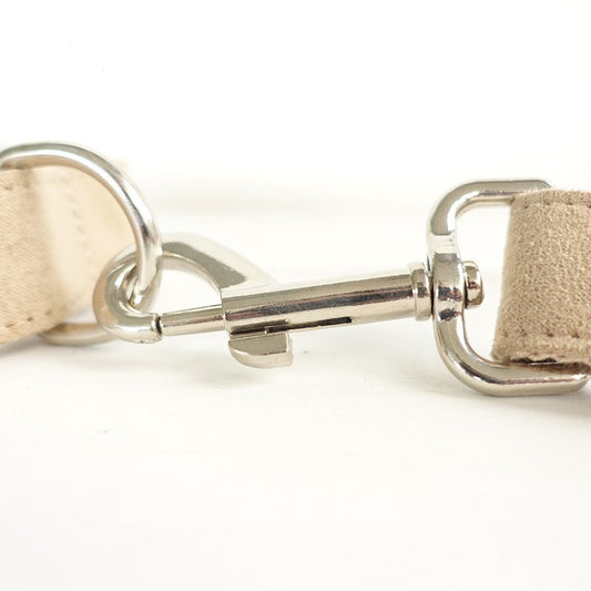 Beige Dog Collar Set | Adjustable Leash & Bow Tie | Quality Pet Accessories