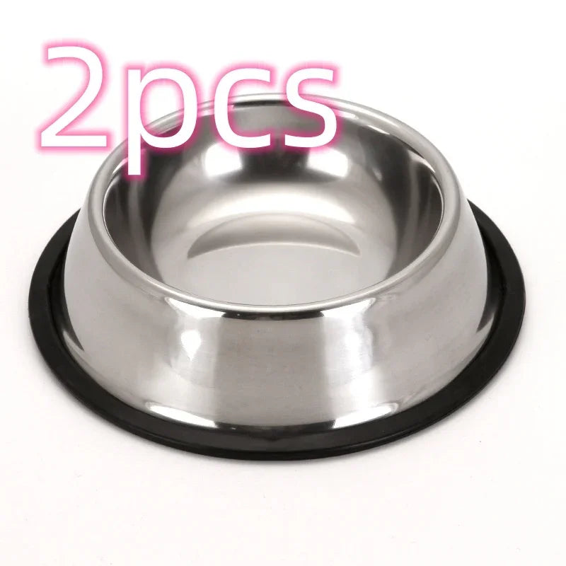 Classic Stainless Steel Pet Bowls - Non-Slip Durable - TailTastic Store