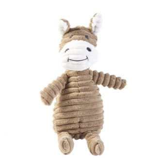 Animal Plush Squeaky Pet Toy - Corduroy Chew Fun
