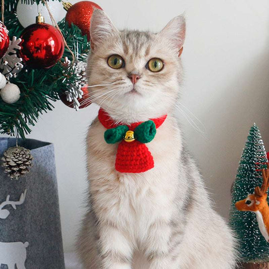 Festive Cat Christmas Tie - Holiday Pet Accessory - TailTastic Store