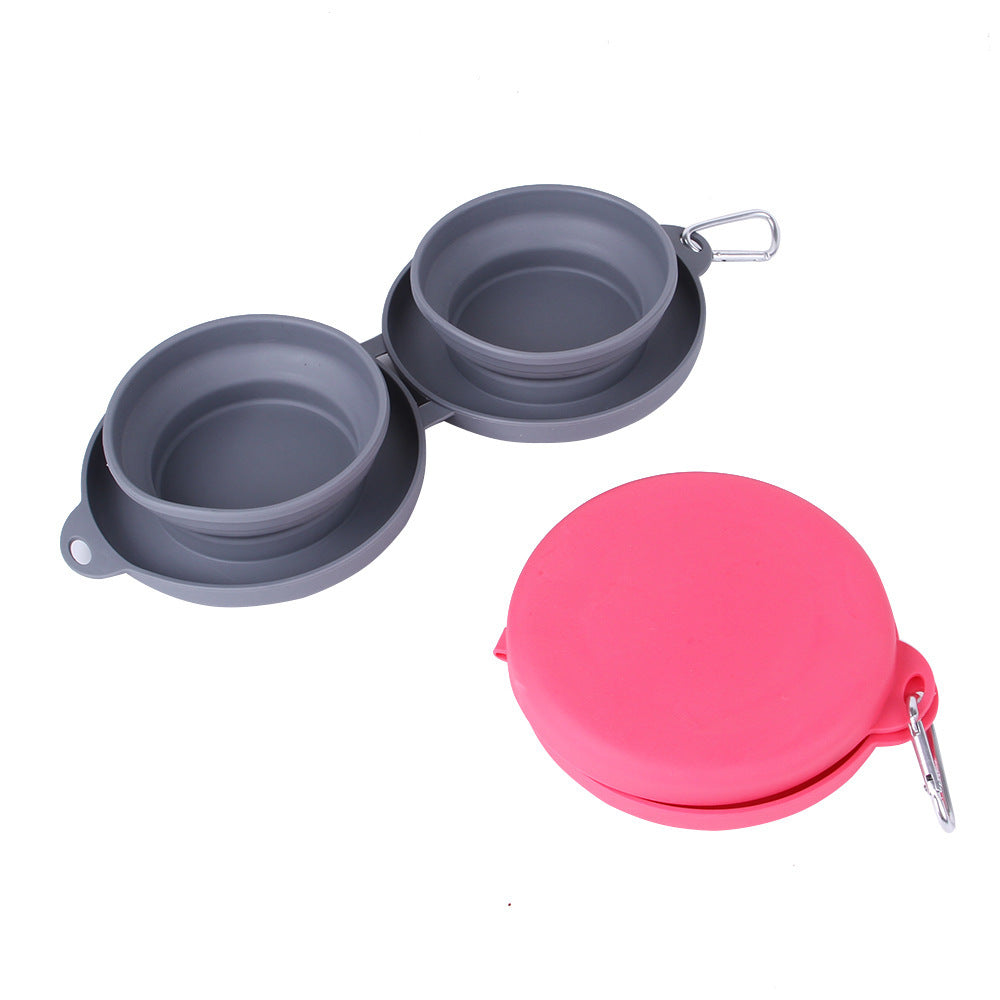 Durable Collapsible Travel Dog Bowls - Portable Pet Feeding Set
