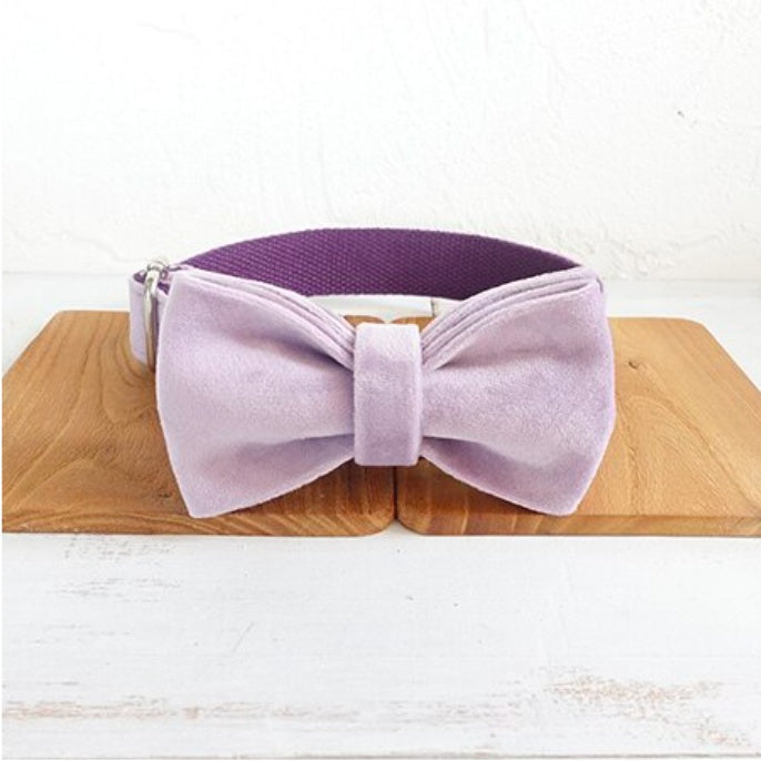 Purple Dog Collar Set | Adjustable Leash & Bow Tie | Quality Pet Accessories