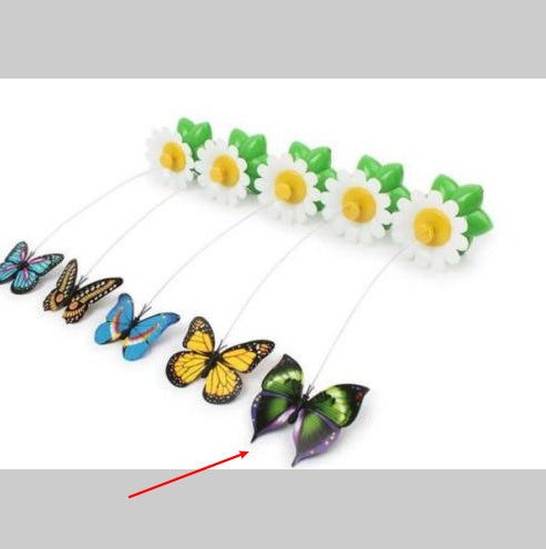 Interactive Rotating Butterfly Cat Toy - Battery Fun