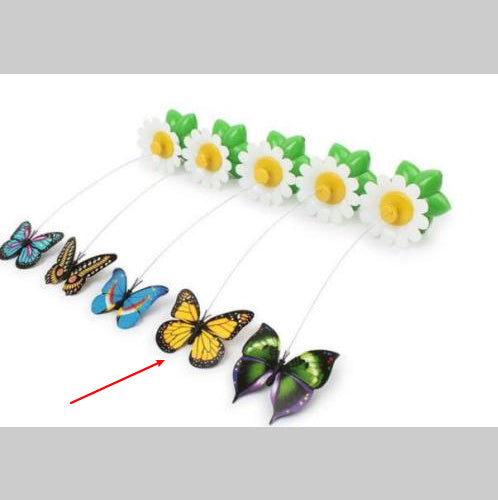 Interactive Rotating Butterfly Cat Toy - Battery Fun