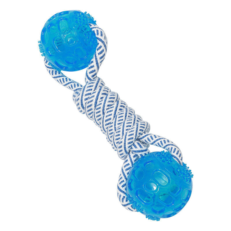 Cotton Rope Dog Chew Toy - Teeth Cleaning TPR