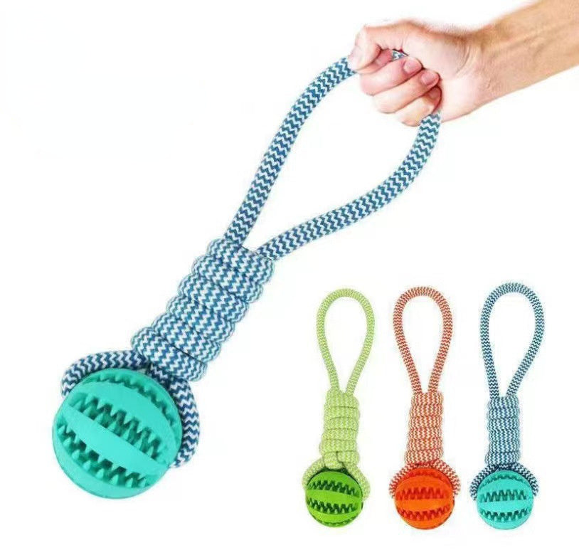 Interactive Dog Ball Toy - Durable Tug Chew with Rope