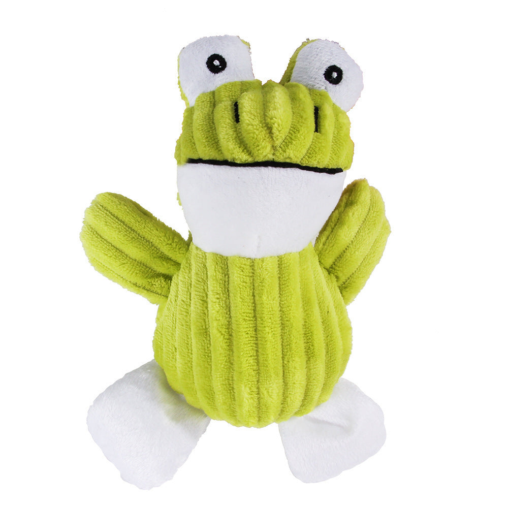 Animal Plush Squeaky Pet Toy - Corduroy Chew Fun