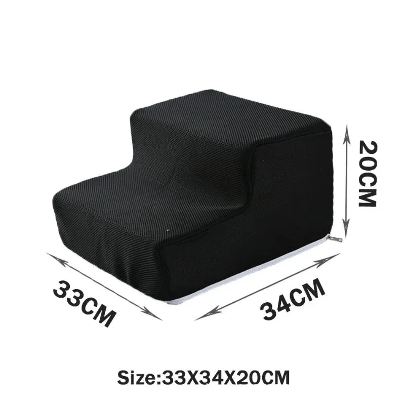 Foldable Pet Stairs – Anti-Slip Dog Steps with Washable Cover Accessories TailTastic Store black-2