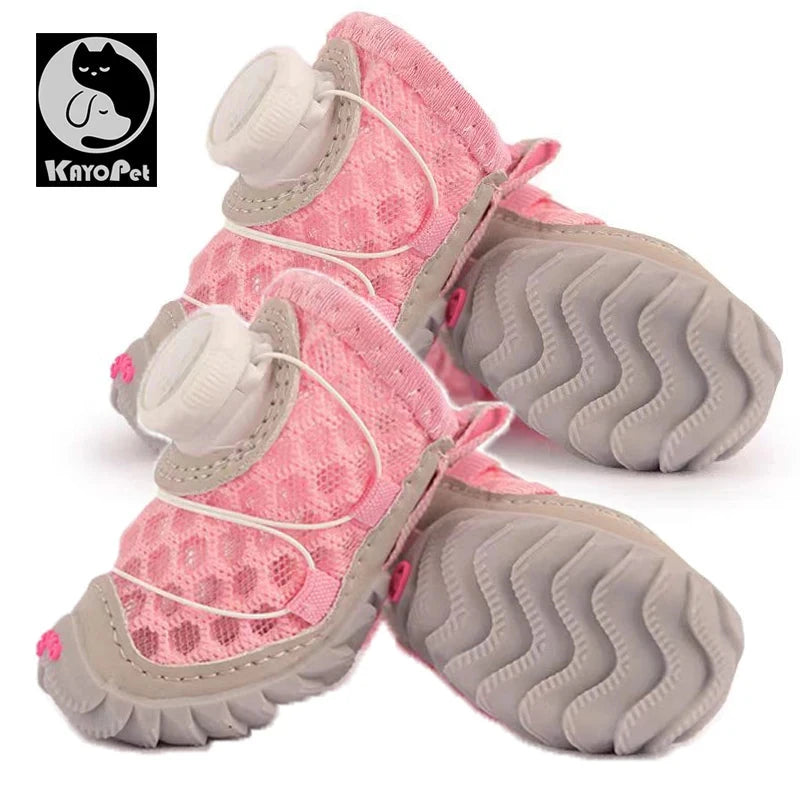 Summer Dog Sandals – Breathable Mesh Shoes with Rotating Buckle for Small Dogs Accessories TailTastic Store PINK 4PS SIZE 4