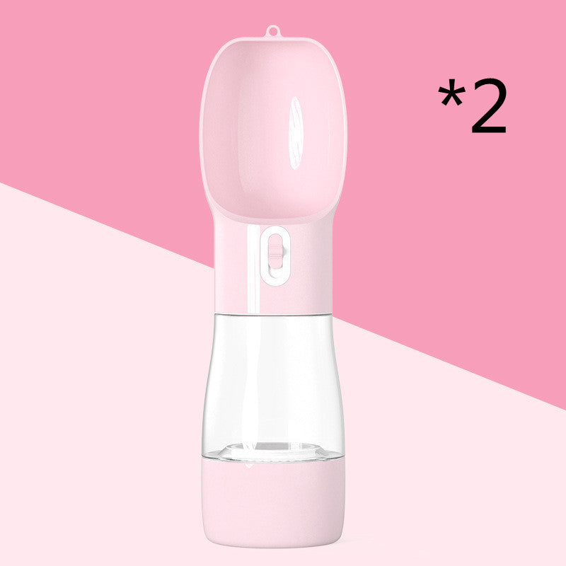 Portable Pet Water Bottle - 2-in-1 Travel Dog Cat Bottle with Food Container