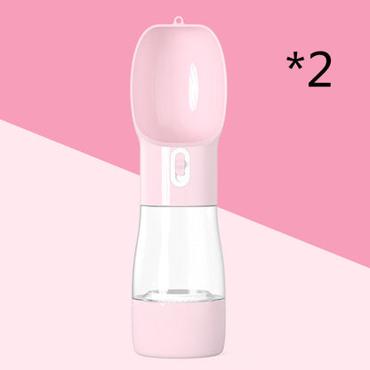 Portable Pet Water Bottle - 2-in-1 Travel Dog Cat Bottle with Food Container