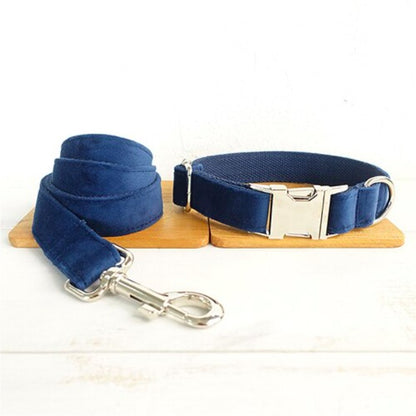 Blue  Dog Collar Set | Adjustable Leash & Bow Tie | Quality Pet Accessories