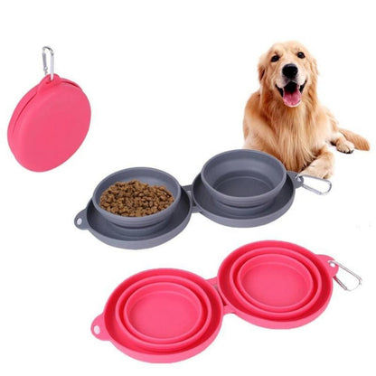 Durable Collapsible Travel Dog Bowls - Portable Pet Feeding Set