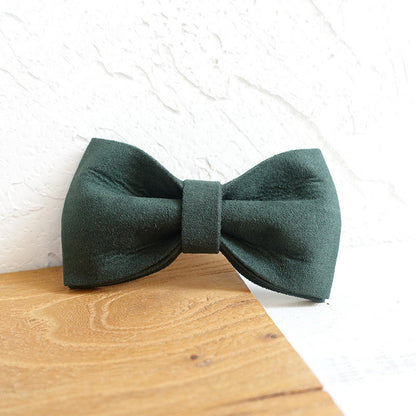 Green Dog Collar Set with Matching Leash and Bow Tie - Adjustable Pet Accessories