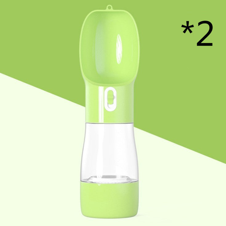Portable Pet Water Bottle - 2-in-1 Travel Dog Cat Bottle with Food Container