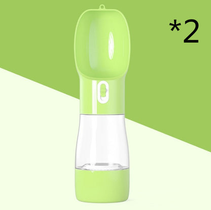 Portable Pet Water Bottle - 2-in-1 Travel Dog Cat Bottle with Food Container