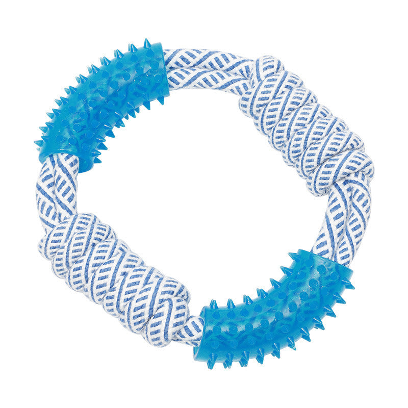 Cotton Rope Dog Chew Toy - Teeth Cleaning TPR