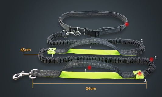 Elastic Hands-Free Dog Leash - Reflective Running Belt