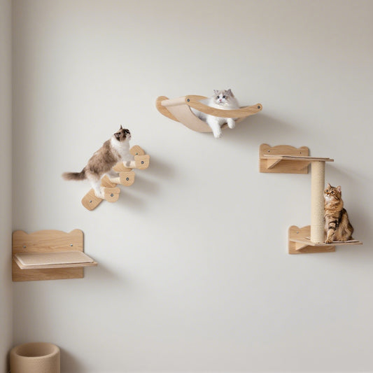 Wall-Mounted Cat Tree & Climbing Set - Space-Saving Cat Playground - TailTastic Store