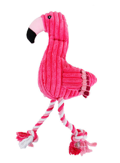 Animal Plush Squeaky Pet Toy - Corduroy Chew Fun
