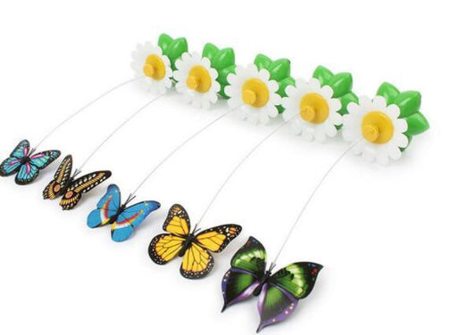 Interactive Rotating Butterfly Cat Toy - Battery Fun