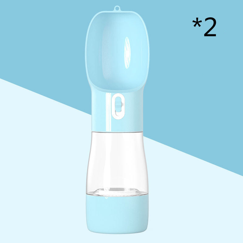 Portable Pet Water Bottle - 2-in-1 Travel Dog Cat Bottle with Food Container