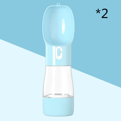 Portable Pet Water Bottle - 2-in-1 Travel Dog Cat Bottle with Food Container