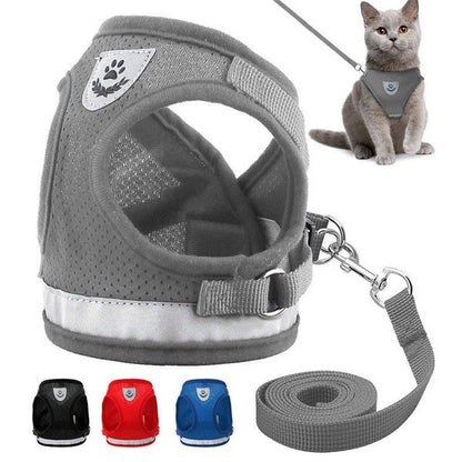 Breathable Reflective Cat Harness & Leash Set