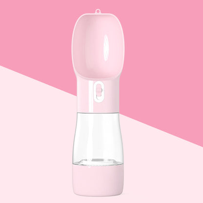 Portable Pet Water Bottle - 2-in-1 Travel Dog Cat Bottle with Food Container