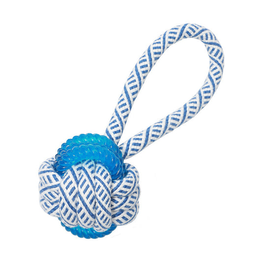 Cotton Rope Dog Chew Toy - Teeth Cleaning TPR