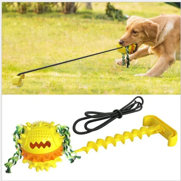 Outdoor Pull Rope Ball Toy - Durable Dog Biting Chew - TailTastic Store