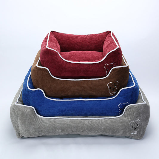 Soft Corduroy Washable Dog Bed – Cozy Comfort for Every Pet