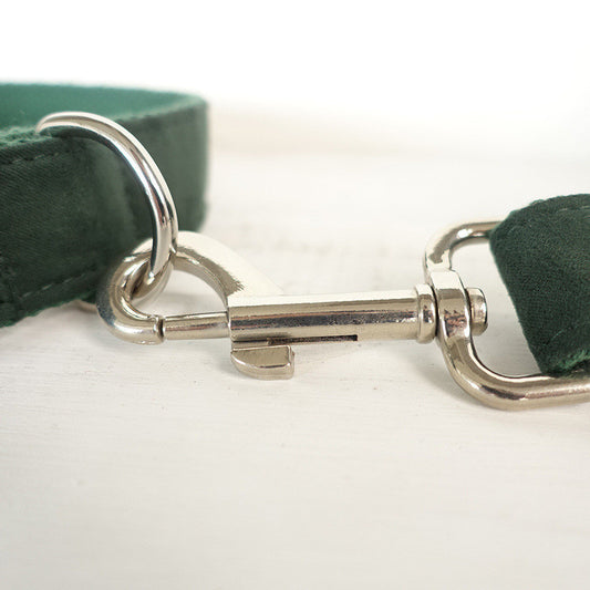 Green Dog Collar Set with Matching Leash and Bow Tie - Adjustable Pet Accessories