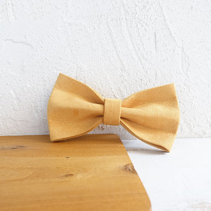 Yellow Dog Collar Set with Matching Leash and Bow Tie - Adjustable Pet Accessories