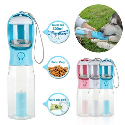 Multifunction Pet Travel Bottle - Portable Water Dispenser - TailTastic Store
