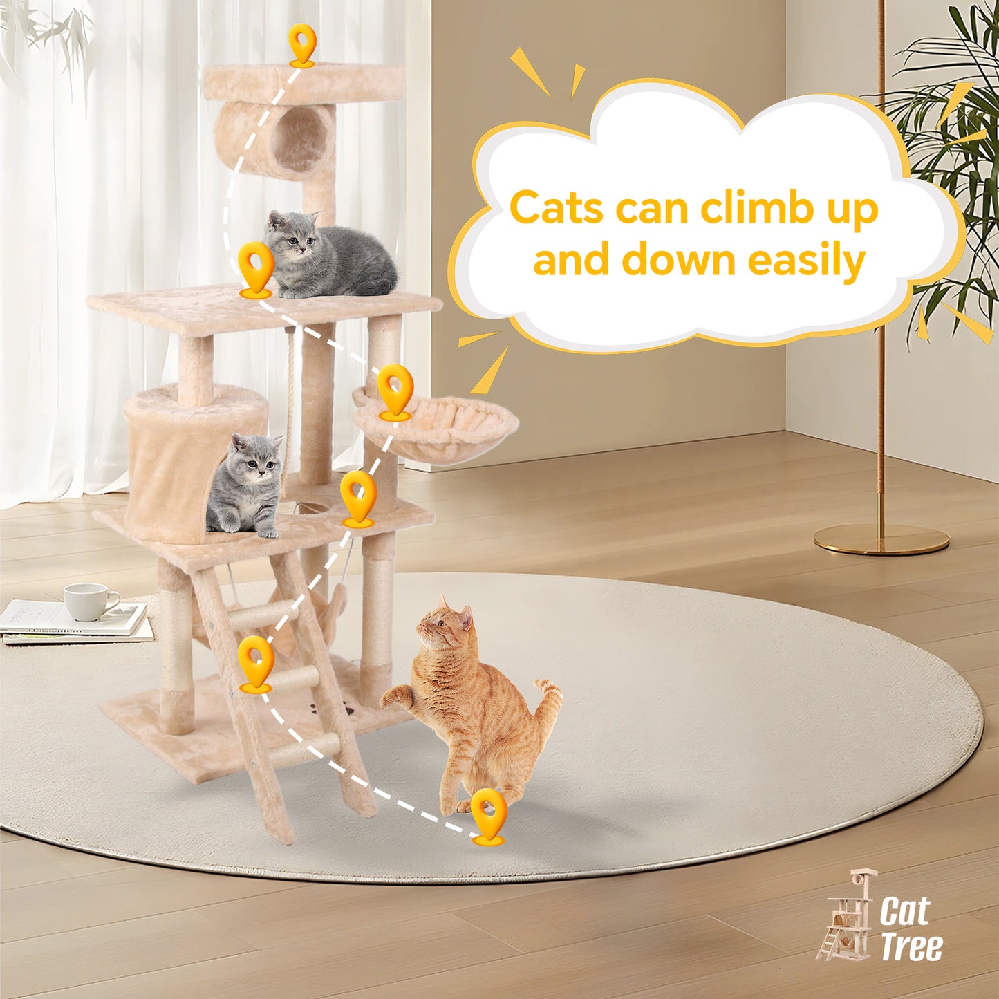 Cat Climbing Frame – Multi-Level Cat Tree - TailTastic Store