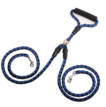 Heavy Duty Double Dog Leash - Reflective Nylon Rope