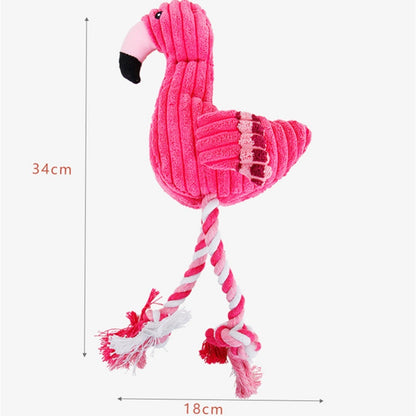 Animal Plush Squeaky Pet Toy - Corduroy Chew Fun