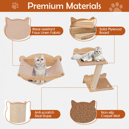 Wall-Mounted Cat Tree & Climbing Set - Space-Saving Cat Playground - TailTastic Store
