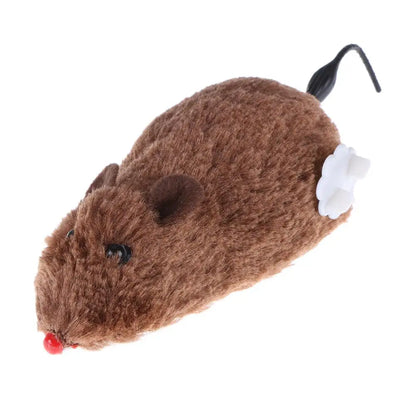 Spring‑Powered Plush Mouse – Interactive Mechanical Toy for Cats