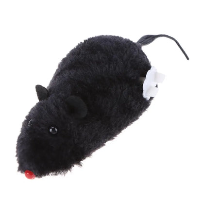 Spring‑Powered Plush Mouse – Interactive Mechanical Toy for Cats