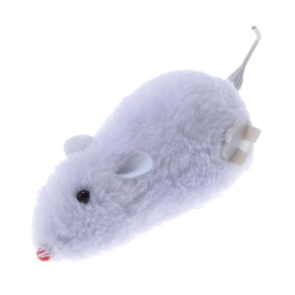 Spring‑Powered Plush Mouse – Interactive Mechanical Toy for Cats